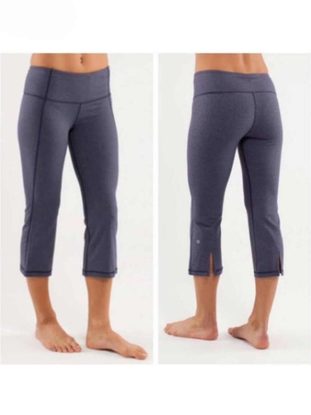 Lululemon Size 8 Gather & Crow Crop Yoga Legging Heathered Navy Blue
